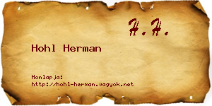 Hohl Herman névjegykártya